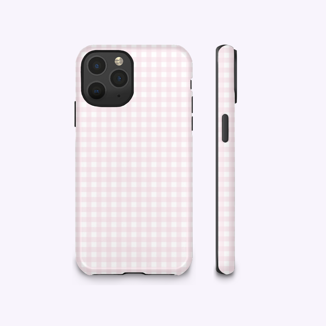 pink gingham phone case