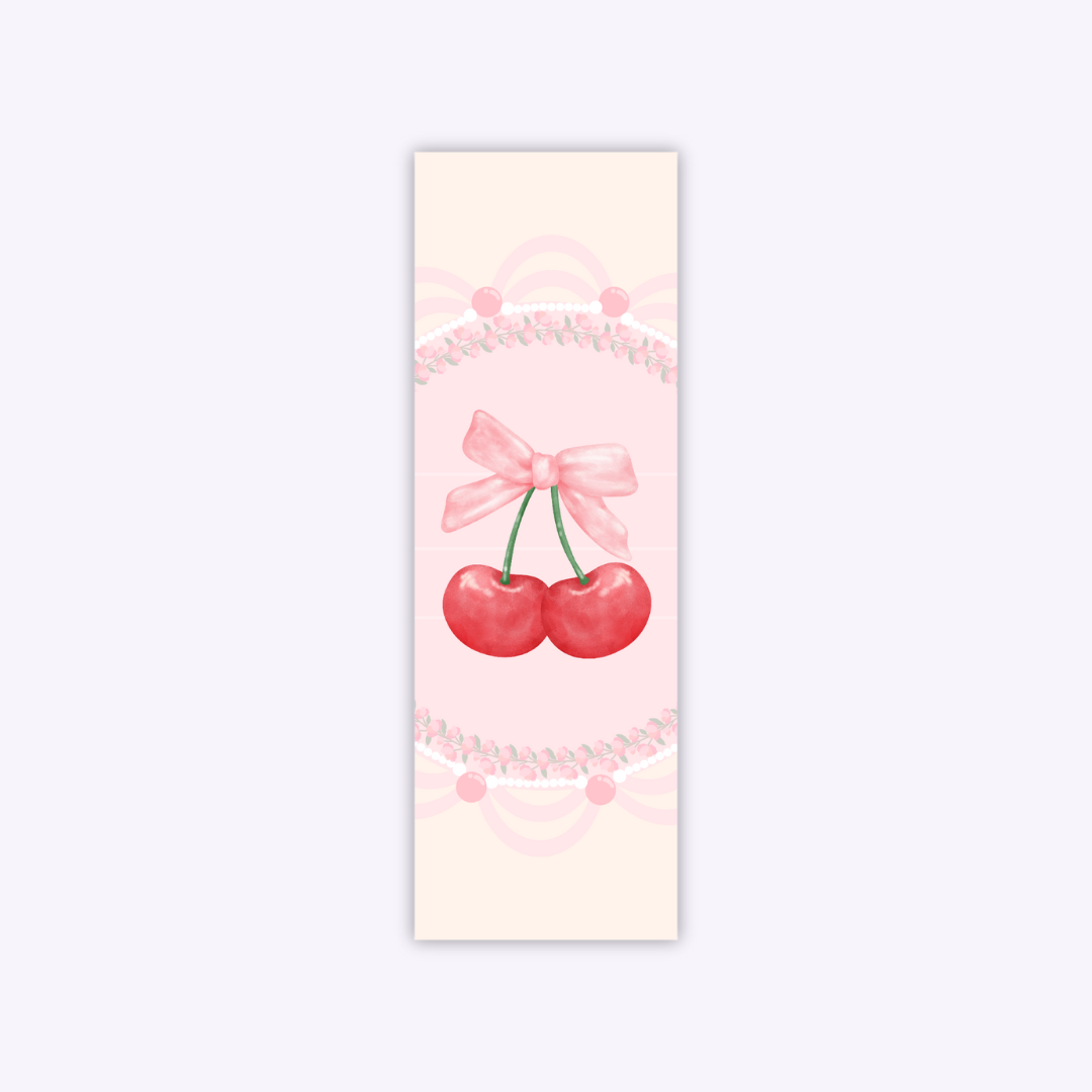 cherry bow bookmark