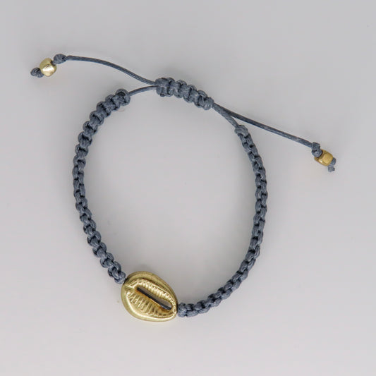 golden shell cord bracelet