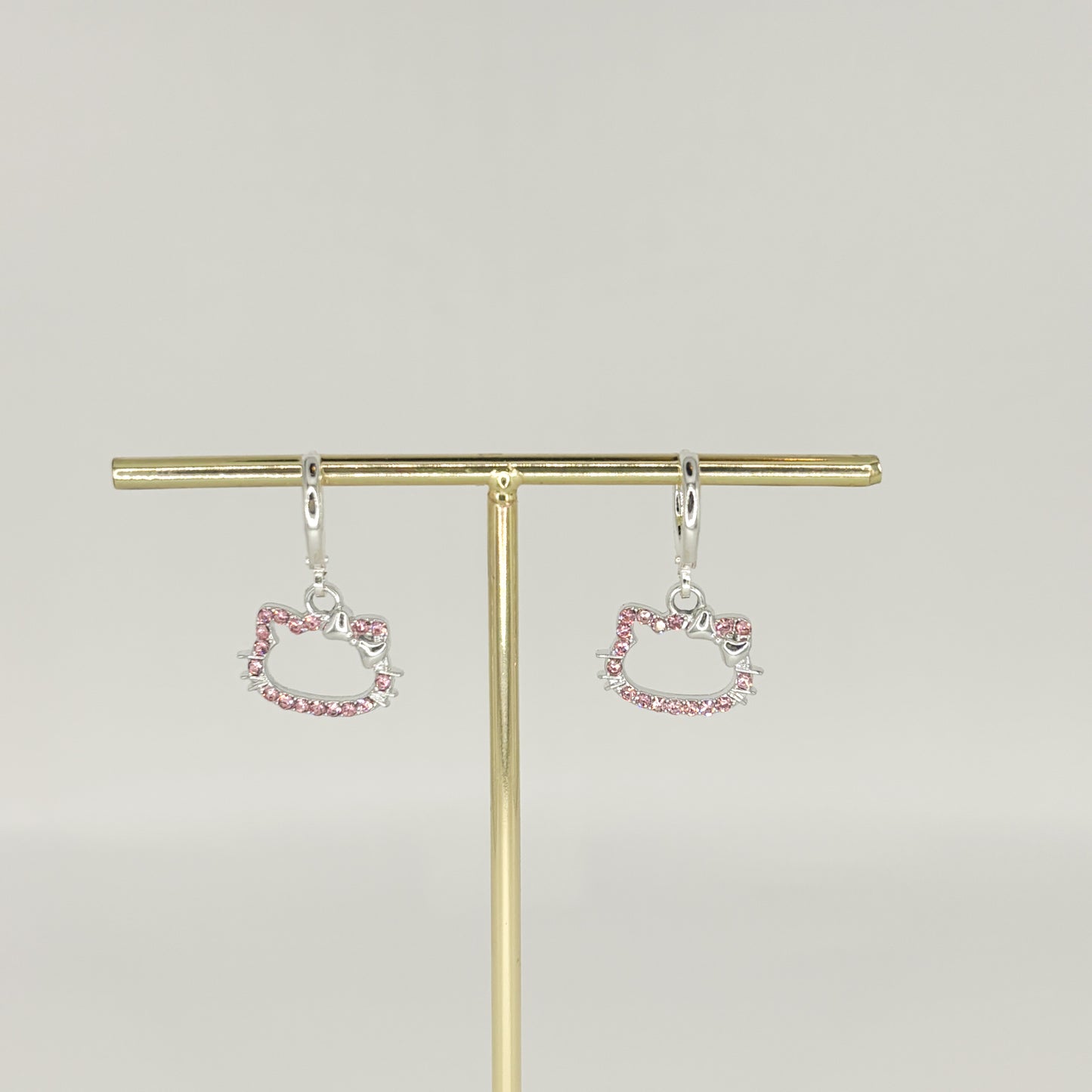 pink kitty earrings