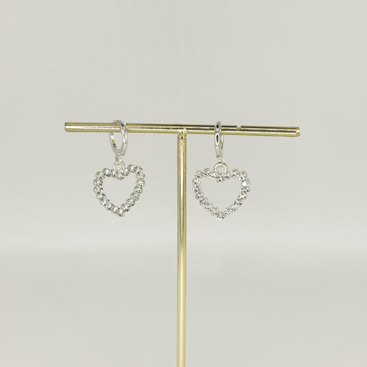 sparkle heart earrings