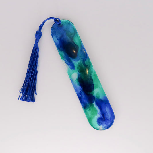 ocean swirl resin bookmark