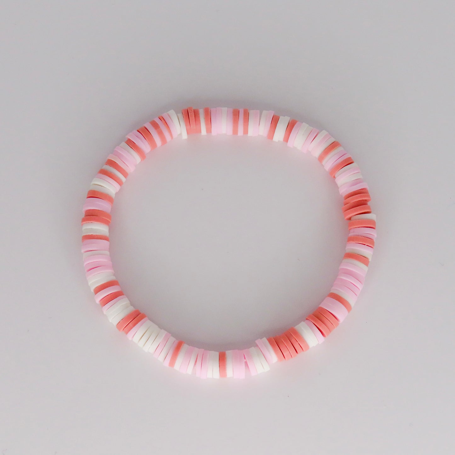 coral clay bead bracelet