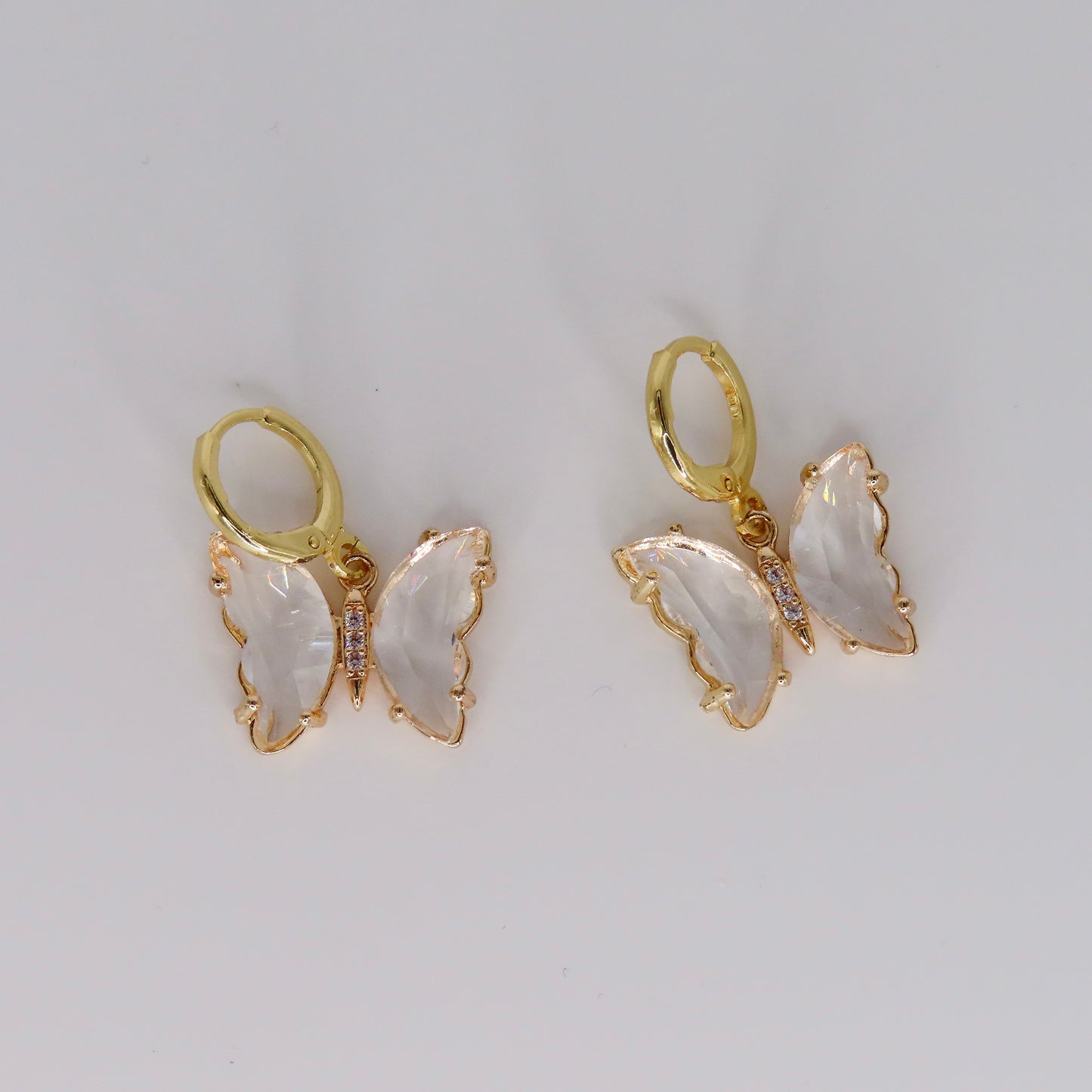 crystal butterfly earrings