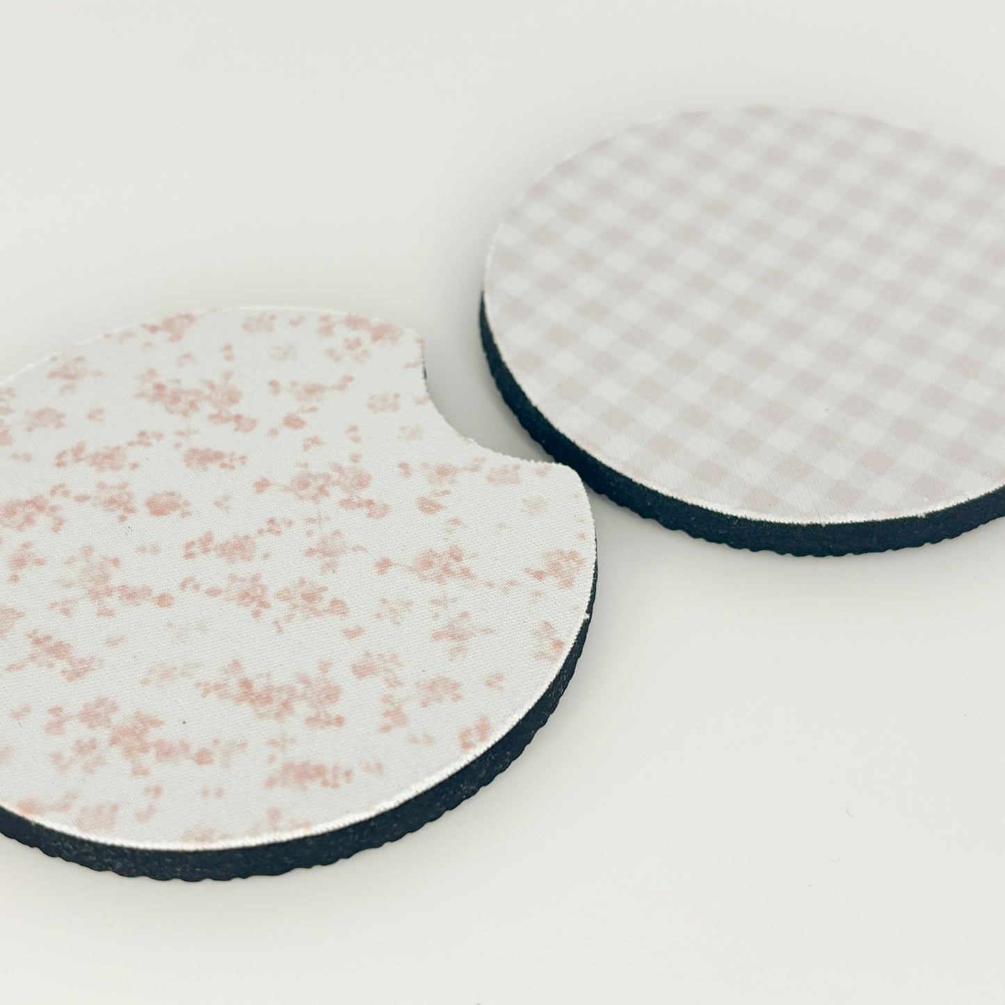 pastel flowers car coasters set