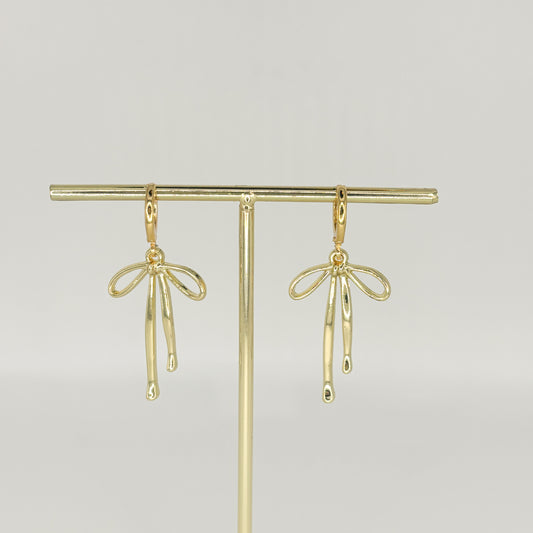 gold bow earrings