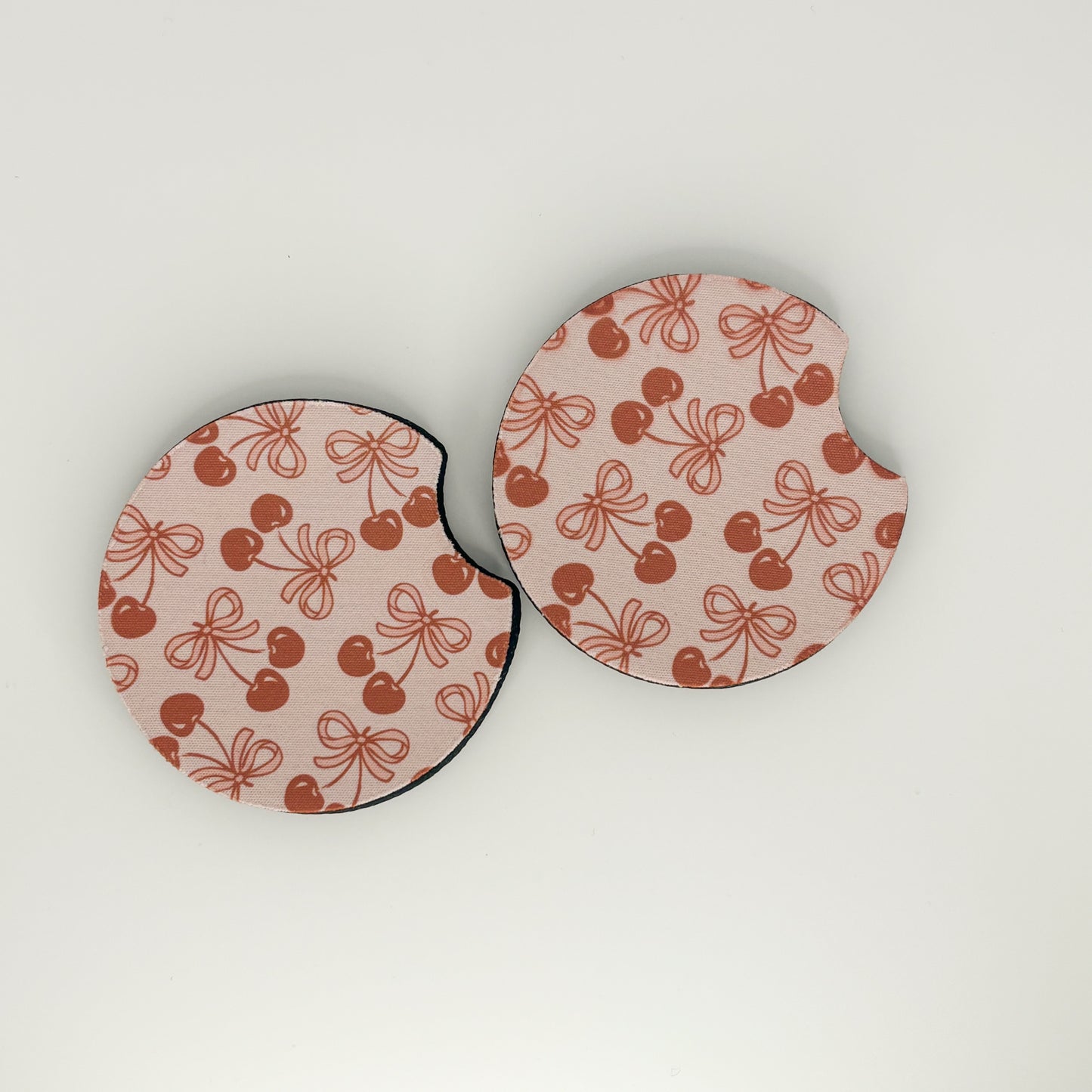 cherry car coasters set