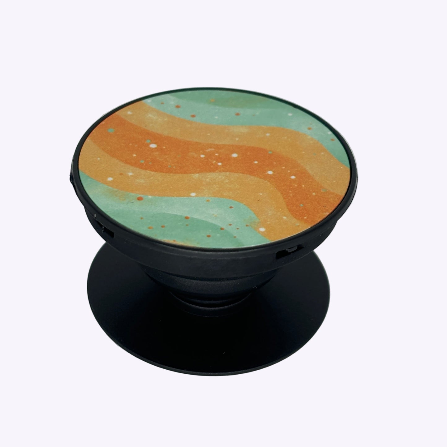 orange and teal swirl phone grip