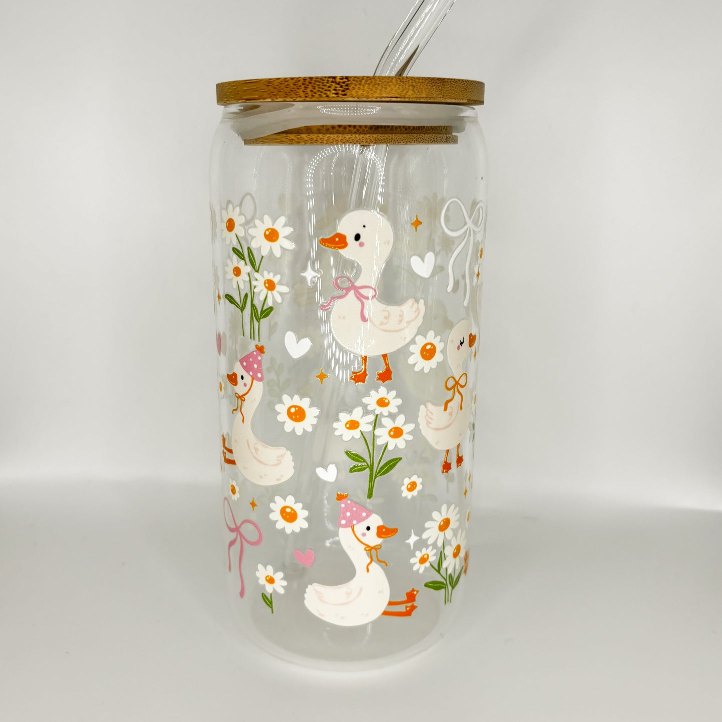 daisy goose glass cup