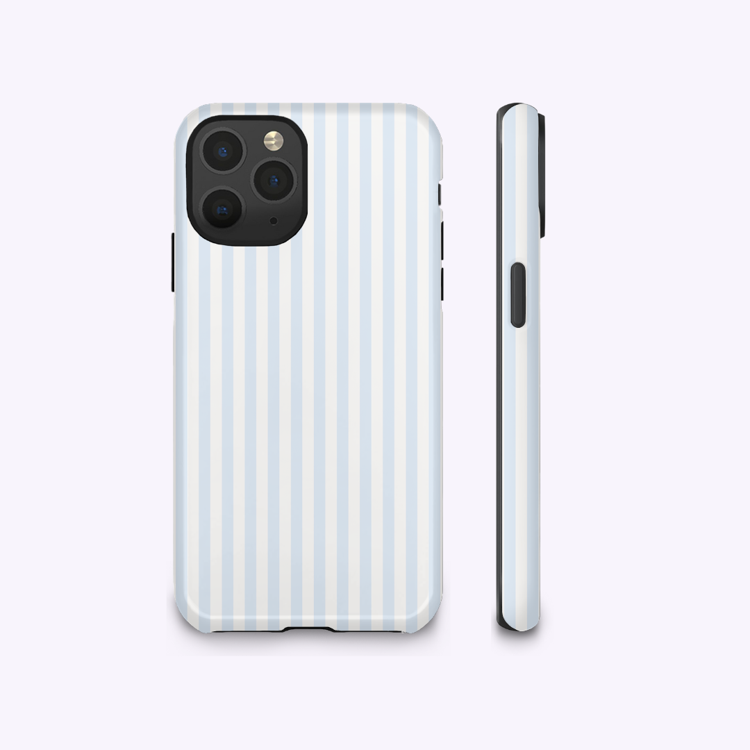 blue blush striped phone case