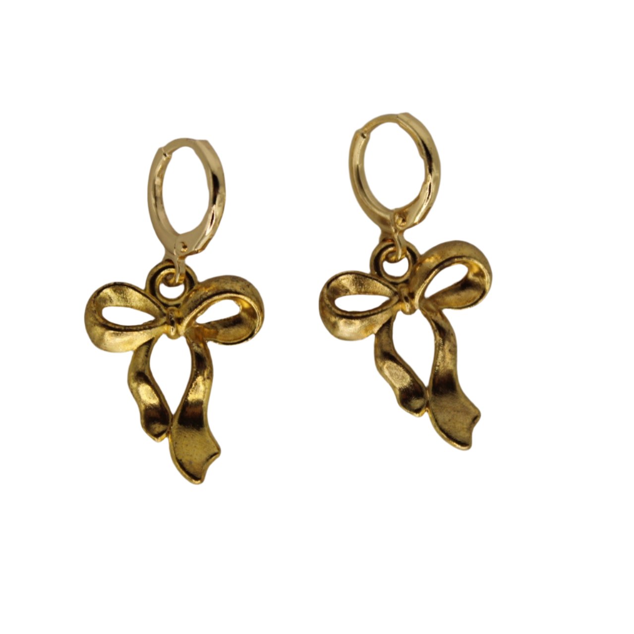 golden glow bow earrings