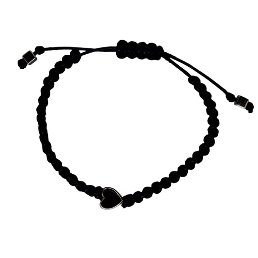 black heart cord bracelet