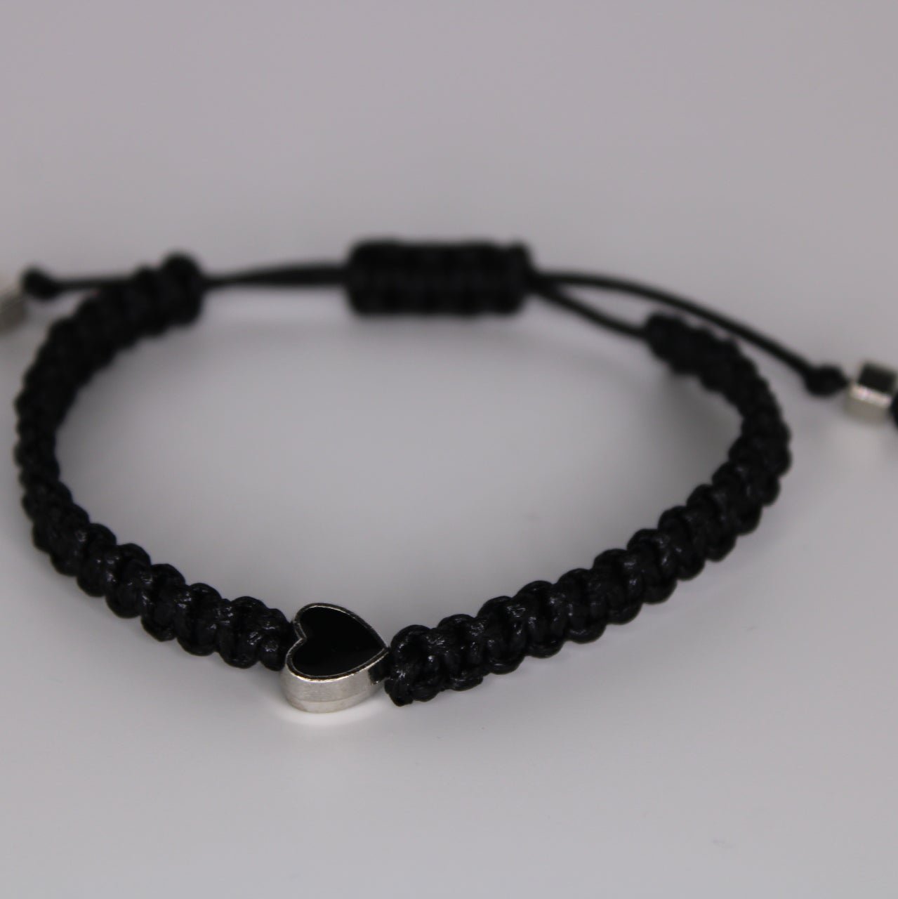 black heart cord bracelet