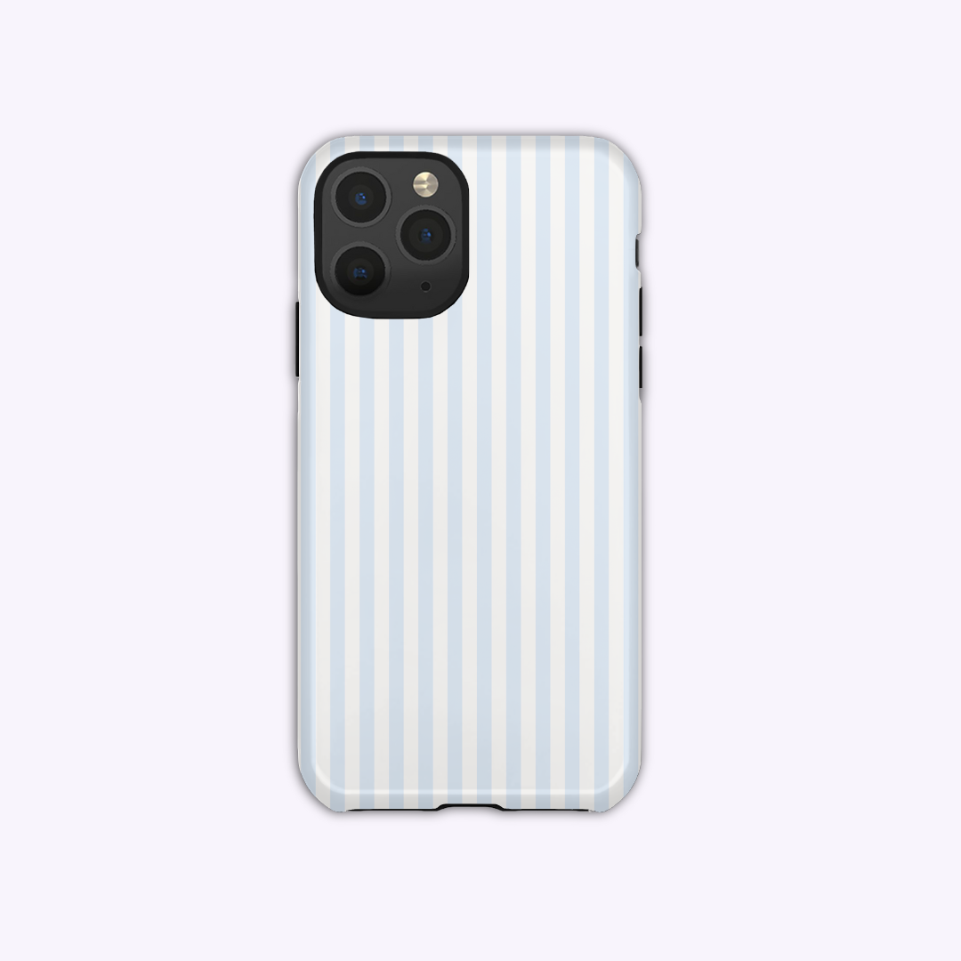 blue blush striped phone case